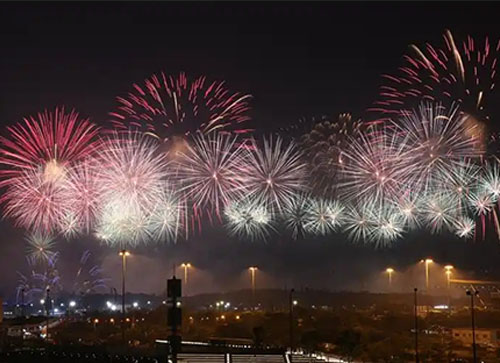 加查县焰火晚会